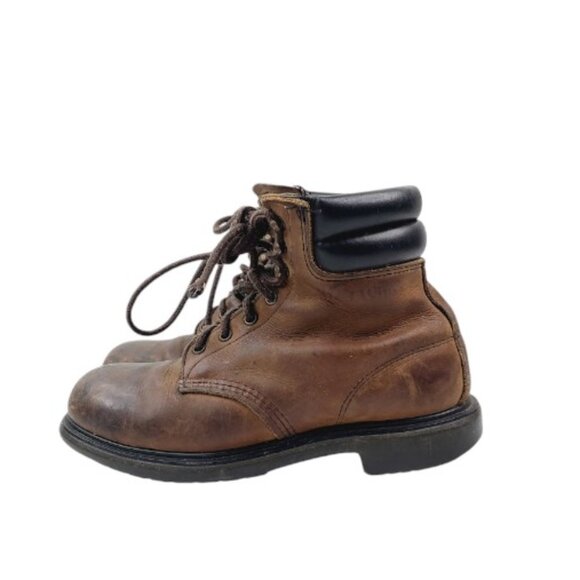 Red Wing Men\'s Brown Black Leather Lace Up Ankle Classic Work Boots Size 7 main image 8